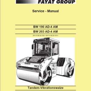 Bomag Machinery BW203AD 4AM Service Manual Hydraulic And Electric Circuit EN DE