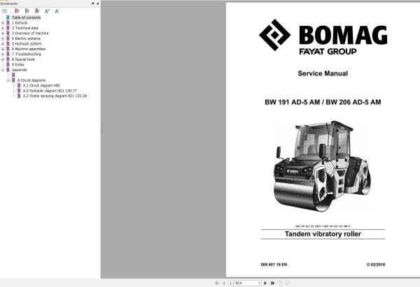 Bomag Machinery BW206AD 5AM Service Manual