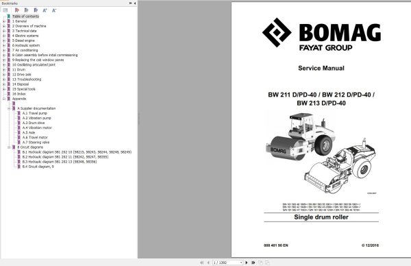 Bomag Machinery BW211DPD 40 Service Manual