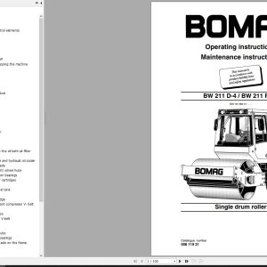 Bomag Machinery BW211PD 4 Service Operation And Maintenance Instruction EN ES