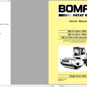 Bomag Machinery BW213 DH 4 BVC Service Manual Maintenance Instruction EN ES