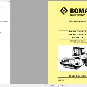 Bomag Machinery BW214D 4 Service Manual Service Training