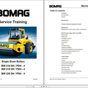 Bomag Machinery BW216DH BW216PDH 4 Service Training