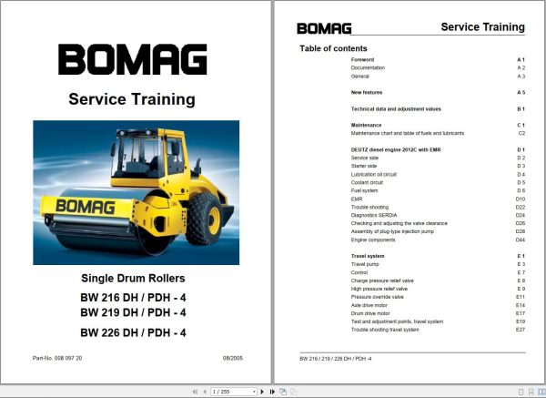 Bomag Machinery BW216DH BW216PDH 4 Service Training