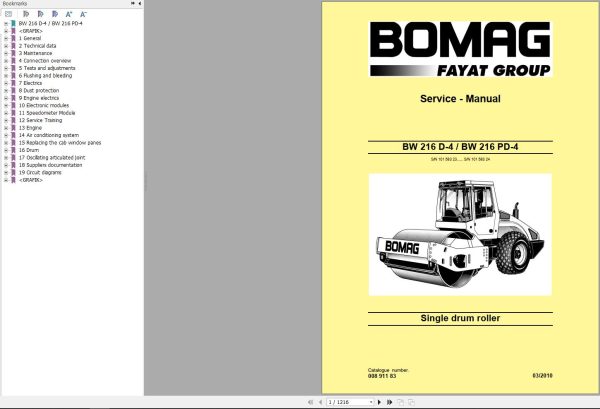 Bomag Machinery BW216PD 4 Service Manual