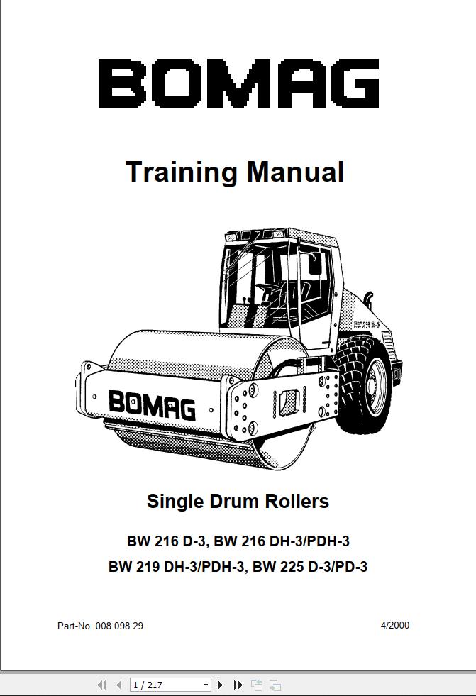 Bomag Machinery BW216PDH 3 Training Manual