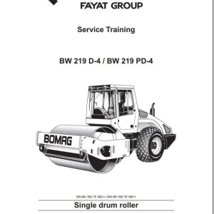 Bomag Machinery BW219 D 4 Service Training Service Manual