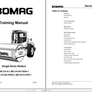 Bomag Machinery BW225PD 3 Service Training Instruction For Repair