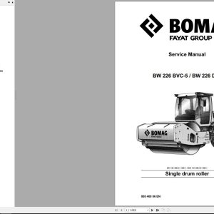 Bomag Machinery BW226 BVC 5Deutz TCD 6.1 L6 Service Manual Operation And Maintenance Instruction