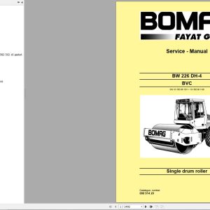 Bomag Machinery BW226 DH 4 BVC Service Training Service Manual