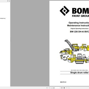 Bomag Machinery BW226 DH 4i BVC Operating And Maintenance Instruction