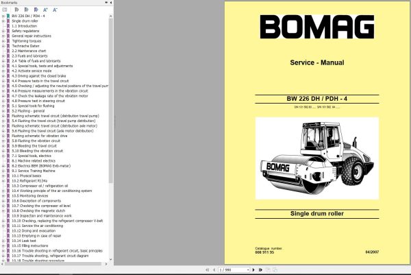 Bomag Machinery BW226 PDH 4 Service Manual Service Training