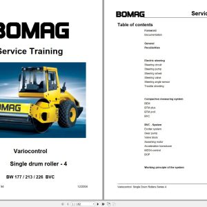 Bomag Machinery BW226BVC Service Training