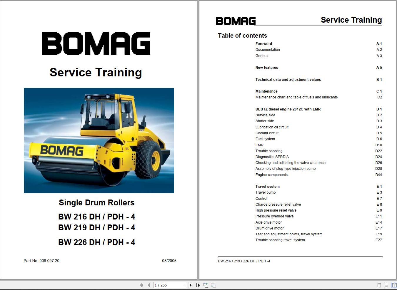 Bomag Machinery BW226DH 4 BW226PDH 4 Service Training