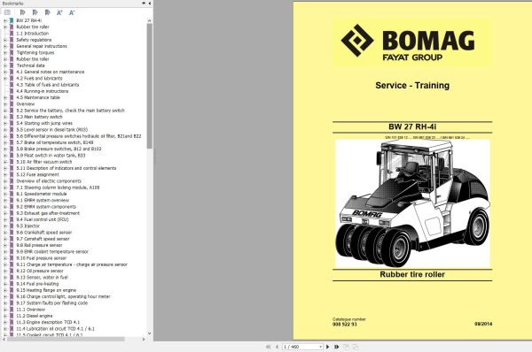 Bomag Machinery BW27 Operating And Maintenance Instructions Service Training EN RU