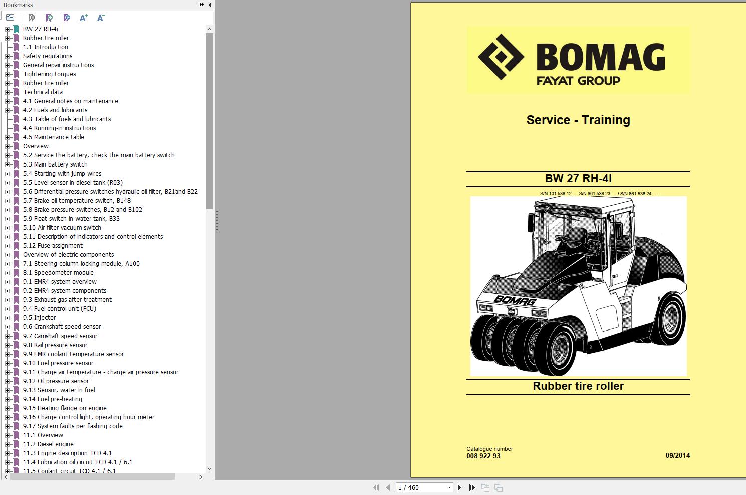 Bomag Machinery BW27 Operating And Maintenance Instructions Service Training EN RU
