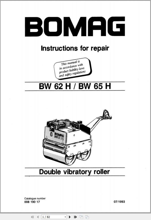 Bomag Machinery BW62H Instructions For Repair