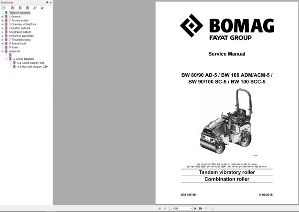 Bomag Machinery BW90SC 5 Service Manual Operating And Maintenance Instructions