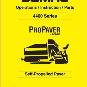 Bomag Machinery Propaver 4400 Series Operation Instruction Parts
