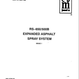 Bomag Machinery RS 500B Owners Manual