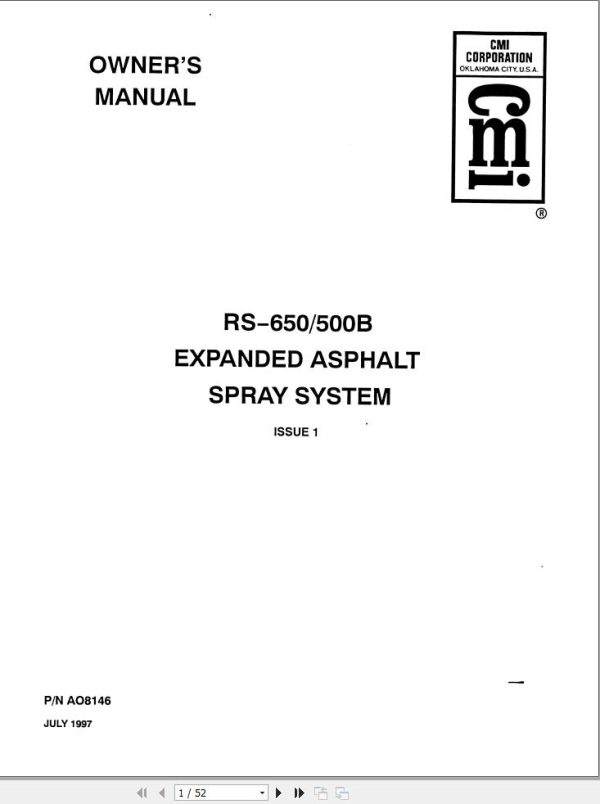 Bomag Machinery RS 500B Owners Manual