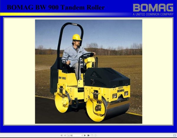Bomag Machinery Tadem Roller BW900 Technical Manual