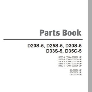 Doosan Lift Truck D20S 5 to D332S 5 D35C 5 Parts Book