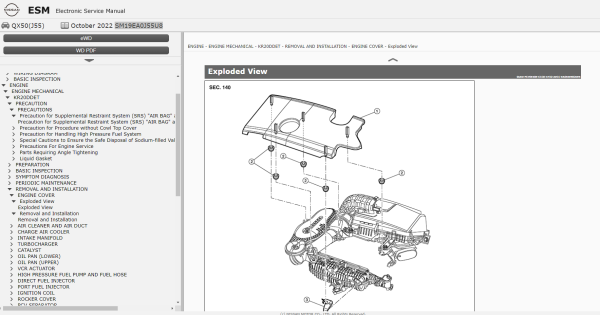 INFINITI QX50 SM19EA0J55U8 Electrical Wiring Diagram Service Manual Updated 10.2022 2