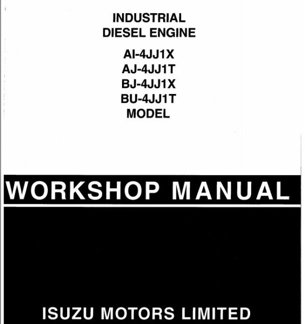 Isuzu Engine 4JJ1 Tier3 Operating Instruction Workshop Manual