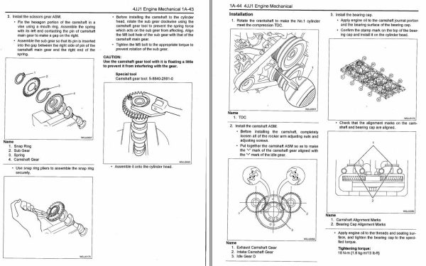 Isuzu Engine 4JJ1 Tier3 Operating Instruction Workshop Manual 1