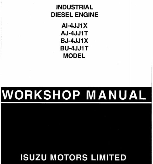 Isuzu Engine 4JJ1 Tier3 Tier4 Workshop Manual Operator Instruction EN ES