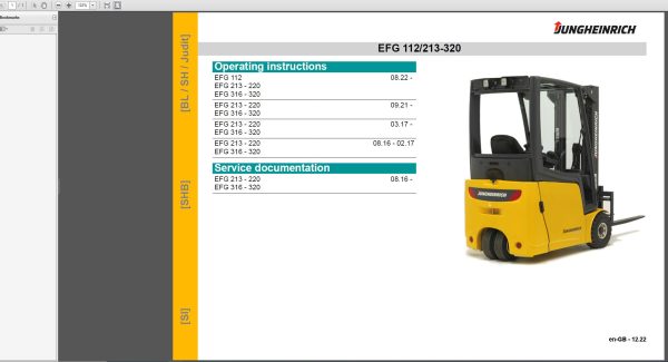 JUNGHEINRICH JETI ForkLift SH v4.36 EN01 EN16 04.2023 Service Information 3