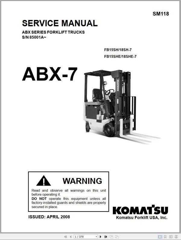 Komatsu Forklift ABX 7 Service Manual SM118