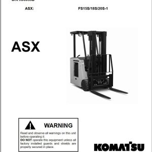 Komatsu Forklift ASX Stand up Counterbalanced Service Manual SM401