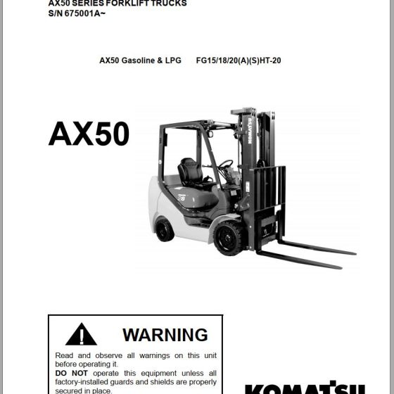 Komatsu Forklift AX20 Series Service Manual SM123