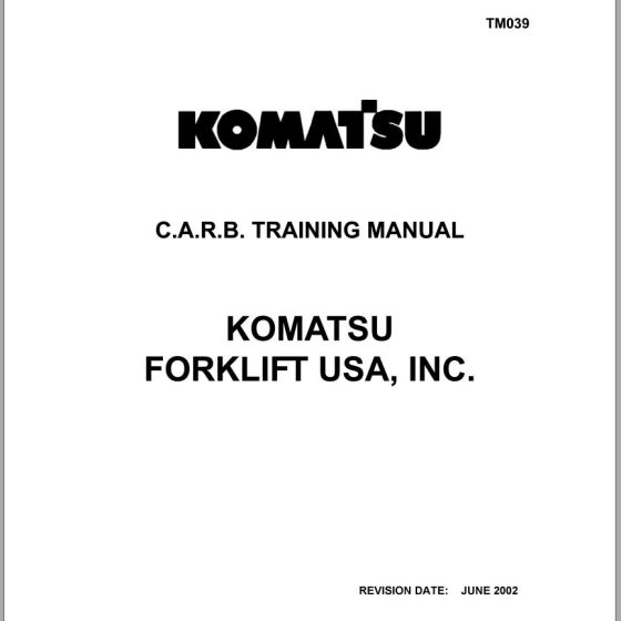 Komatsu Forklift CX20 Series Service Manual SM202