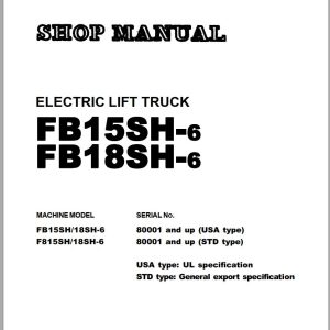 Komatsu Forklift FB15SH 6 FB18SH 6 Shop Manual