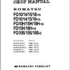 Komatsu Forklift FG10 4 to FG18H 14 FD10 14 to FD18H 14 Shop Manual