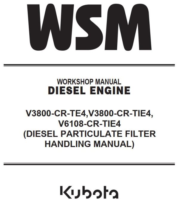 Kubota Engine V3800 CR Tier4 Workshop Manual