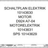 Liebherr Diesel Engine D924 A7 04 Electric Diagram 10143629 DE