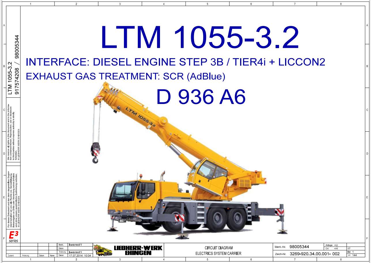 Liebherr LTM 1055 3.2 Z85275 Operating Electrical Schematic Hydraulic Manual 3