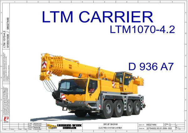 Liebherr LTM 1070 4.2 Z60861 Operation Manuals Circuit Diagrams EN DE