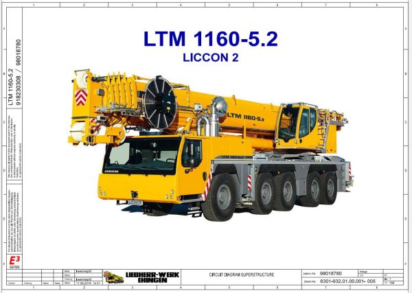 Liebherr LTM 1160 5.2 Z68625 Operation Manuals Circuit Diagrams EN DE 2