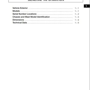 Mitsubishi Forklift FB161820KT Service Manual