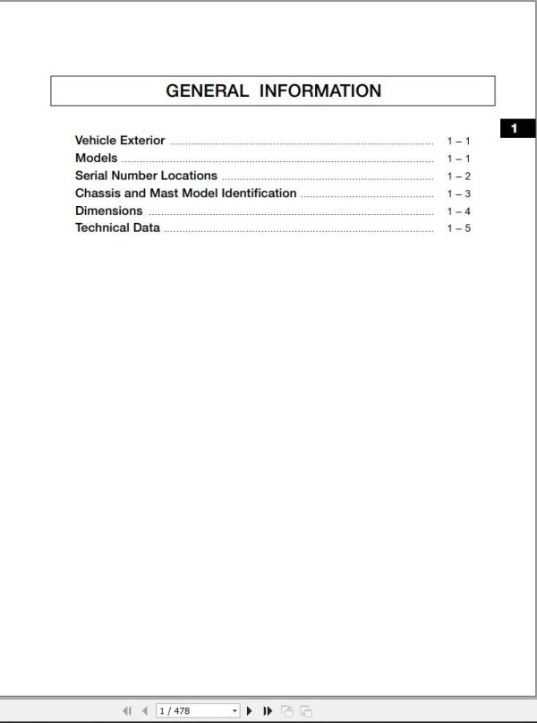 Mitsubishi Forklift FB161820KT Service Manual