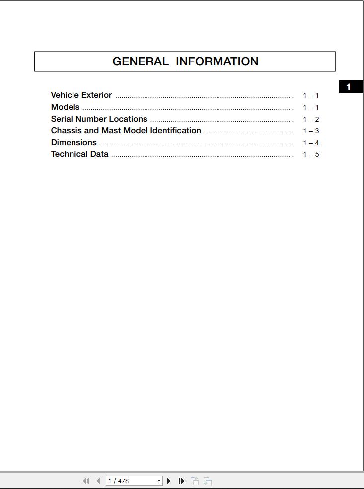 Mitsubishi Forklift FB161820KT Service Manual