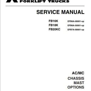 Mitsubishi Forklift FB16K FB18K FB20KC Service Manual