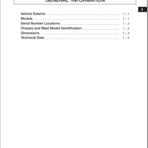 Mitsubishi Forklift FB16NT FB18NT FB20NT Service Manual