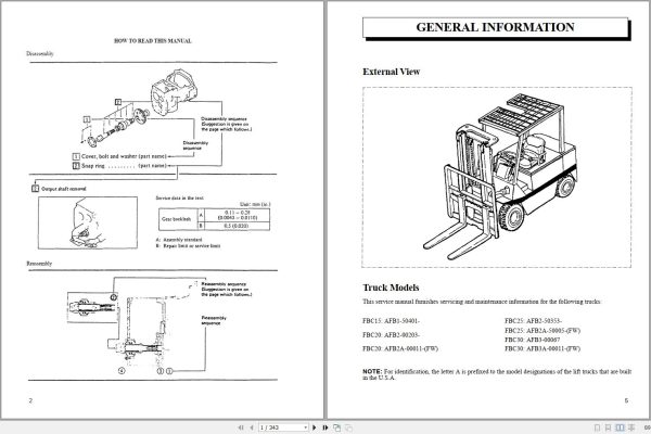 Mitsubishi Forklift FBC30 FBC35 Service Manual