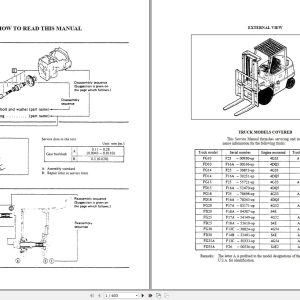 Mitsubishi Forklift FD20 AF18A Service Manual 00001 49999